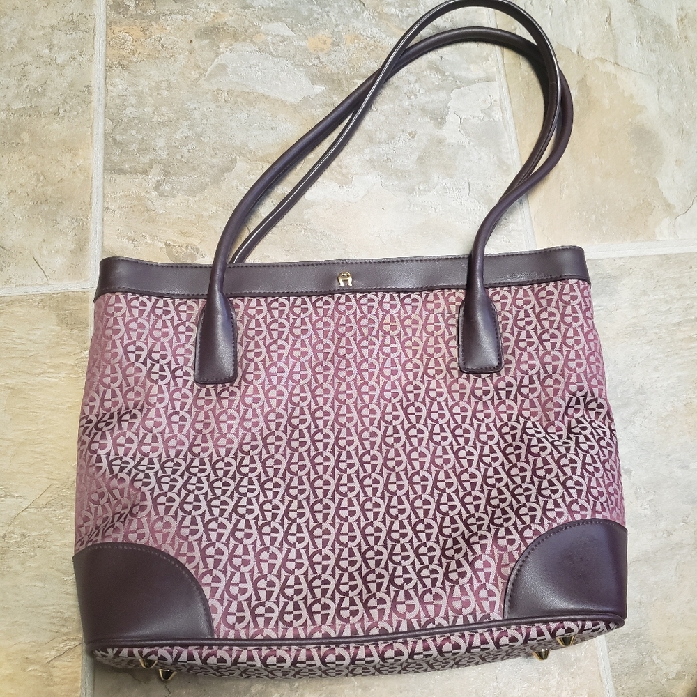 Etienne Aigner burgundy purse set